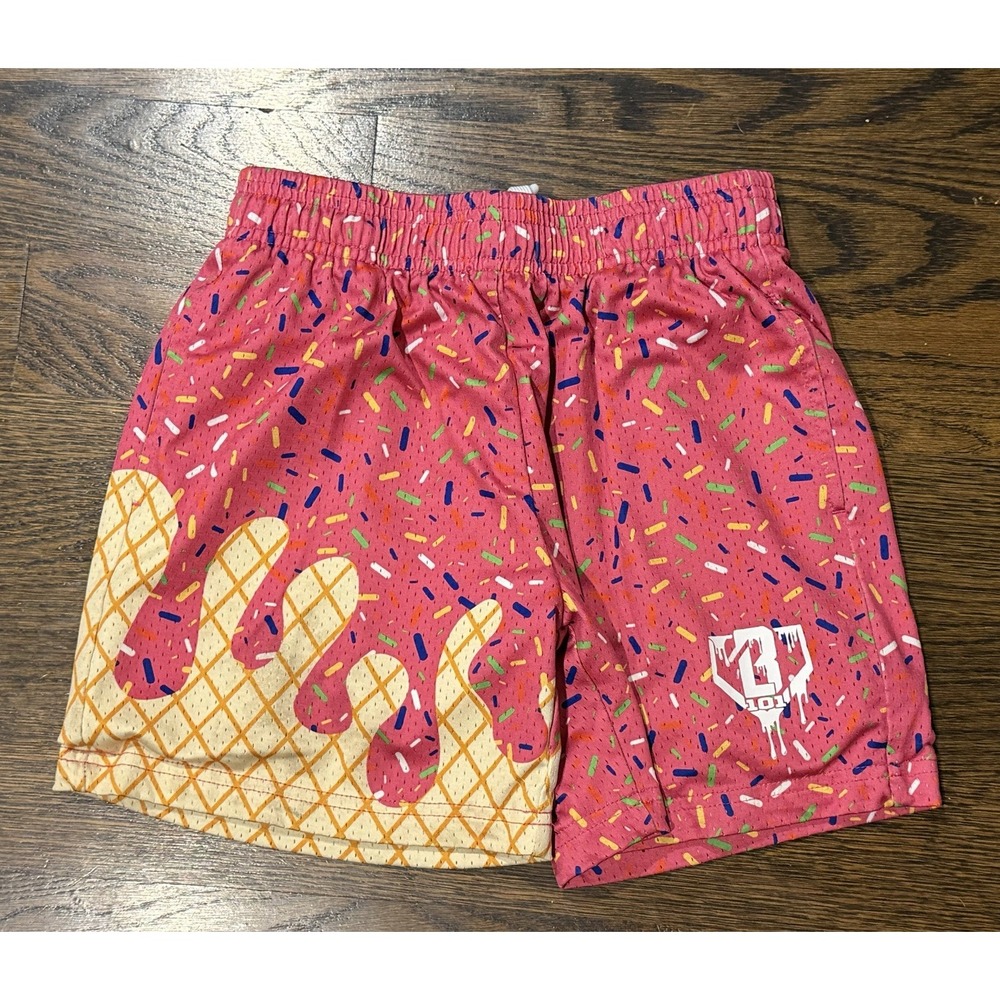 Baseball Lifestyle 101 Ice Cream Shorts Sprinkles Youth Medium Pockets YM